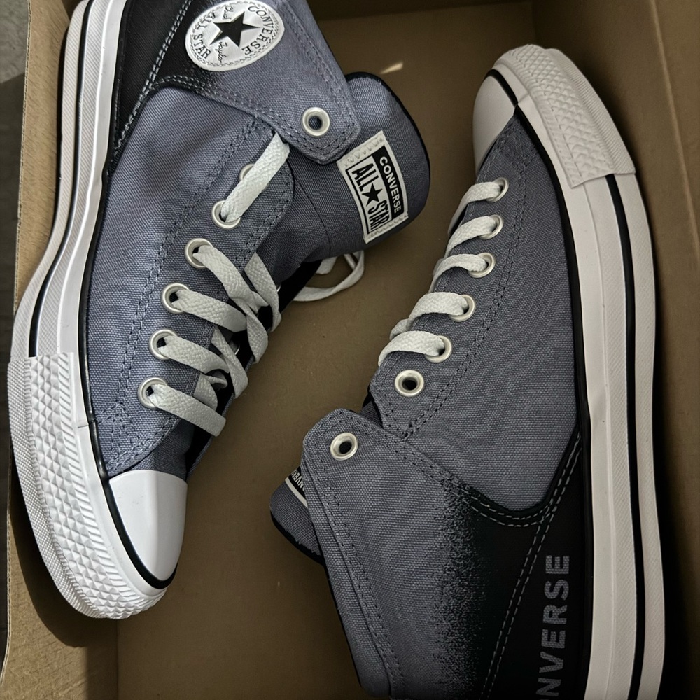 Converse High Street mid Lunar Gray and Black Mid Sneakers. New in box.